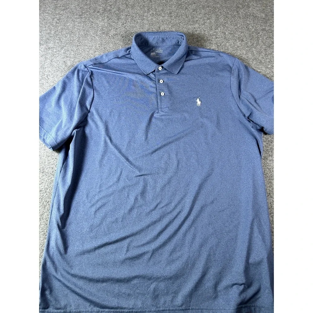 POLO RALPH LAUREN Performance Polo Shirt Blue XL Short Sleeve Stretch